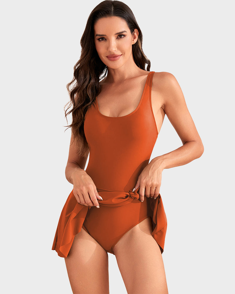 👙Summer Hot Sale 49% OFF💃Women's One Piece Tummy Control Tie Knot Swimsuit