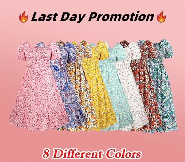 Frenchy Style Ditsy Floral Print Puff Sleeve A Line Maxi Dress, Square Neck Shirred Dress