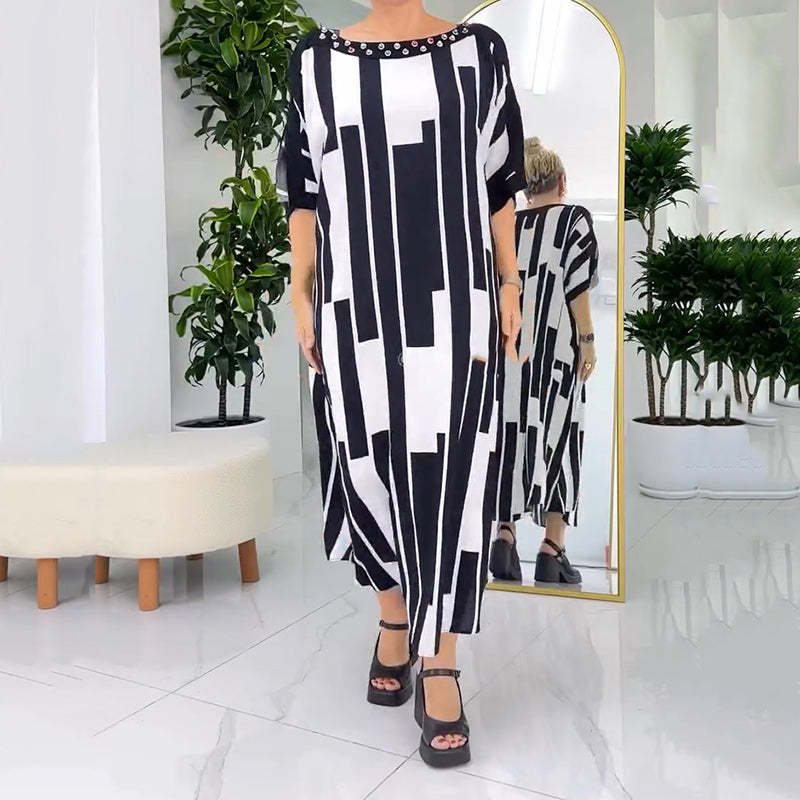 🌸Spring Specials🌸 Women's Elegant Black and White Maxi Dress