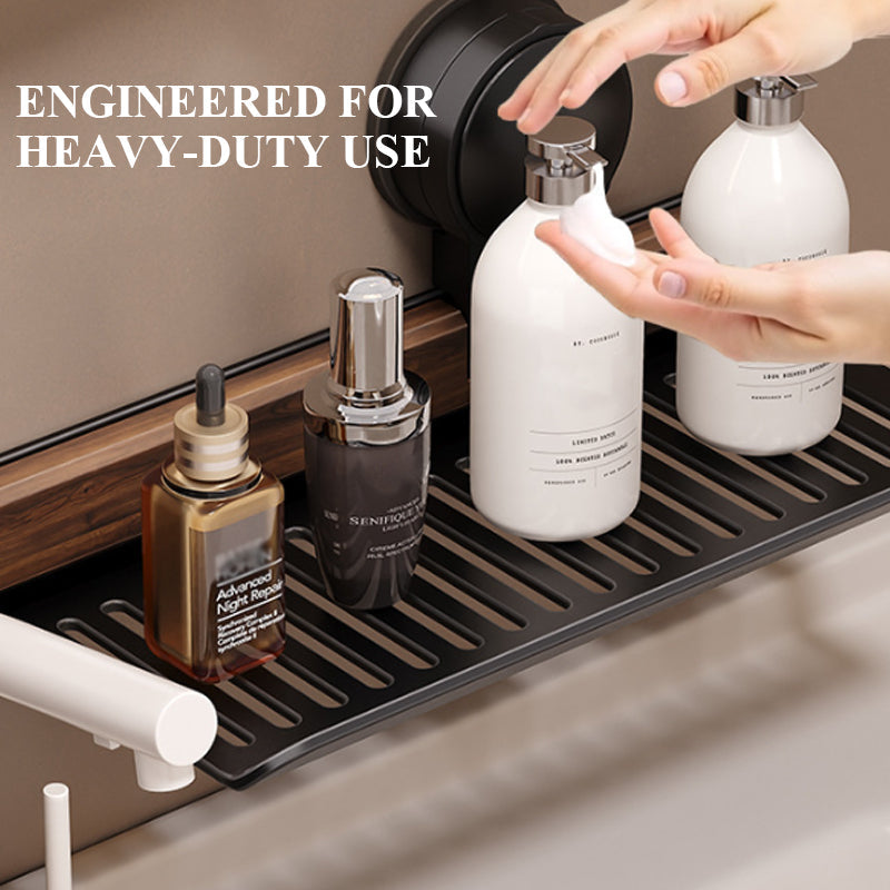 🔥Hot selling💥 Walnut Bathroom, Kitchen Suction Cup Shelf