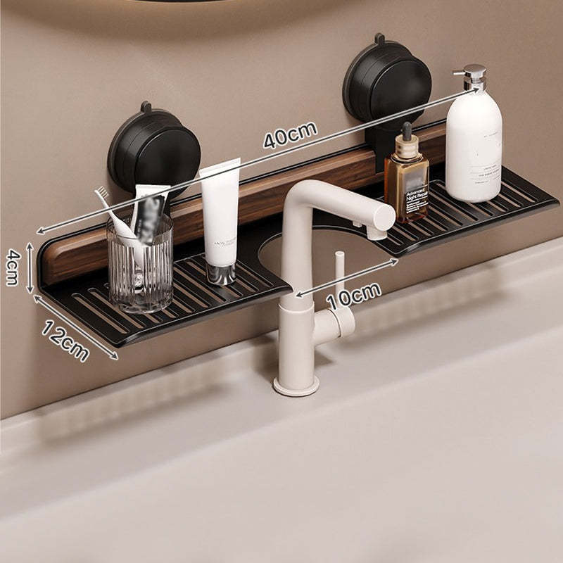 Hot selling Walnut Bathroom, Kitchen Suction Cup Shelf