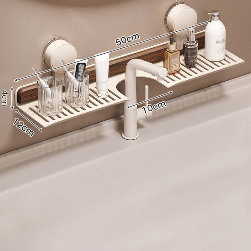 🔥Hot selling💥 Walnut Bathroom, Kitchen Suction Cup Shelf