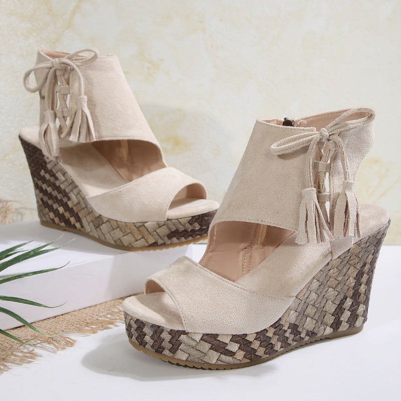 🔥 Summer gorąca sprzedaż-50% zniżki 🩷women&#39;s Tassel Open Top Platform
