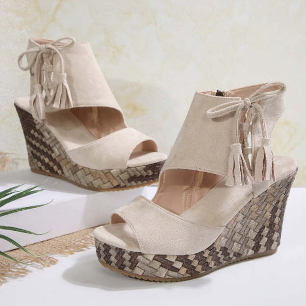 🔥 Summer gorąca sprzedaż-50% zniżki 🩷women&#39;s Tassel Open Top Platform