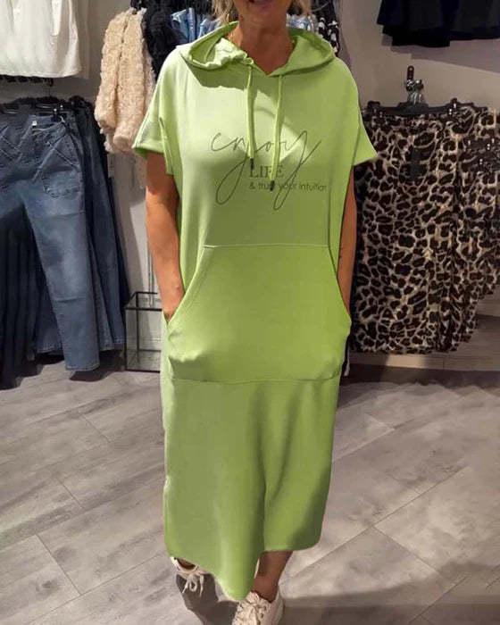 💥🔥👗[S-5XL]2025 nowy letni styl luźna, wygodna i oddychająca sukienka dresowa w dużym rozmiarze