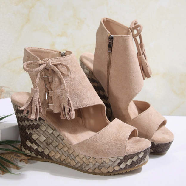 🔥 Summer gorąca sprzedaż-50% zniżki 🩷women&#39;s Tassel Open Top Platform