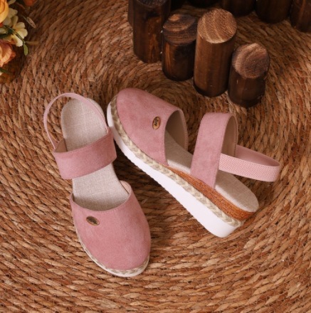🔥Last Day Promotion 50% OFF - Women's Solid Color Elastic Strap Wedge Sandals