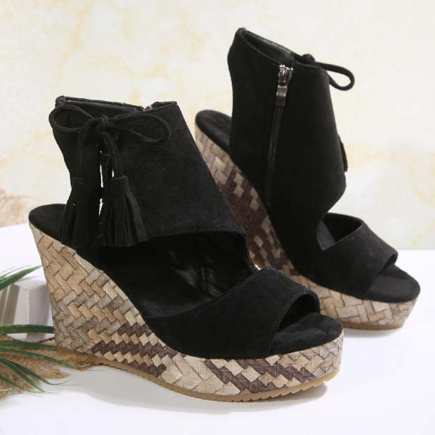 🔥 Summer gorąca sprzedaż-50% zniżki 🩷women&#39;s Tassel Open Top Platform