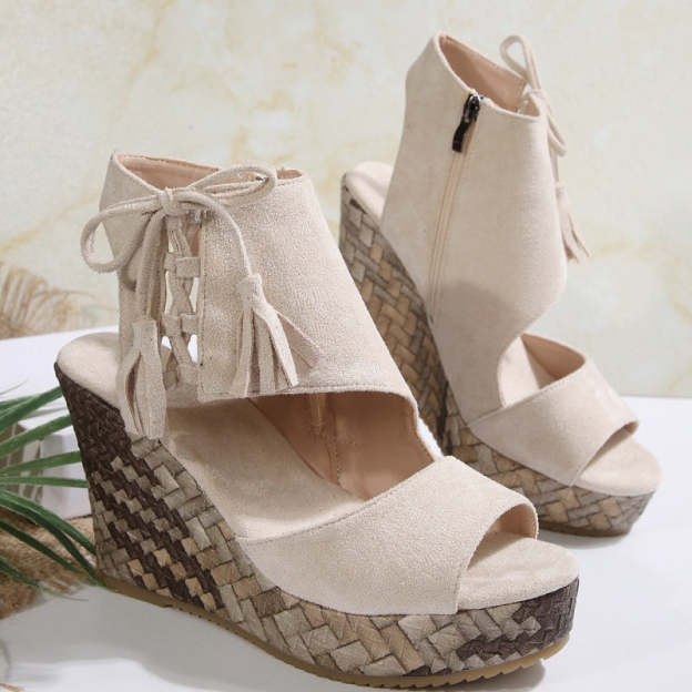 🔥 Summer gorąca sprzedaż-50% zniżki 🩷women&#39;s Tassel Open Top Platform