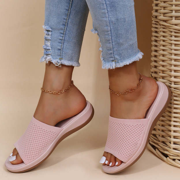 Wiosenne i letnie, latające, dzianinowe, codzienne, duże buty plażowe