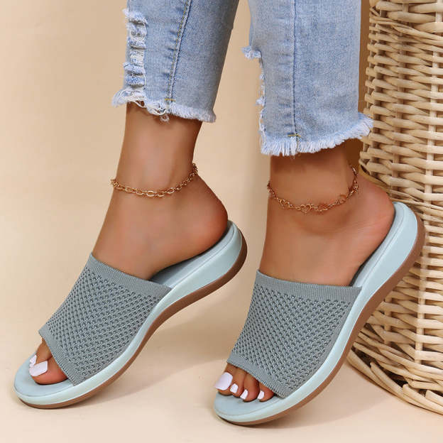 Wiosenne i letnie, latające, dzianinowe, codzienne, duże buty plażowe