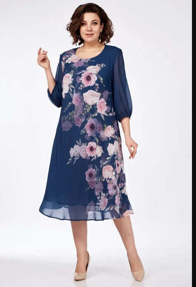 【S-5XL】❤️ Letnia, francuska, kwiatowa, dopasowana sukienka