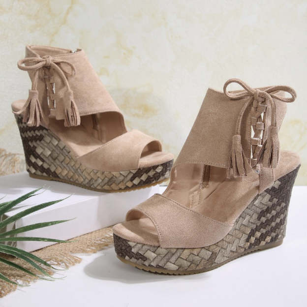 🔥 Summer gorąca sprzedaż-50% zniżki 🩷women&#39;s Tassel Open Top Platform