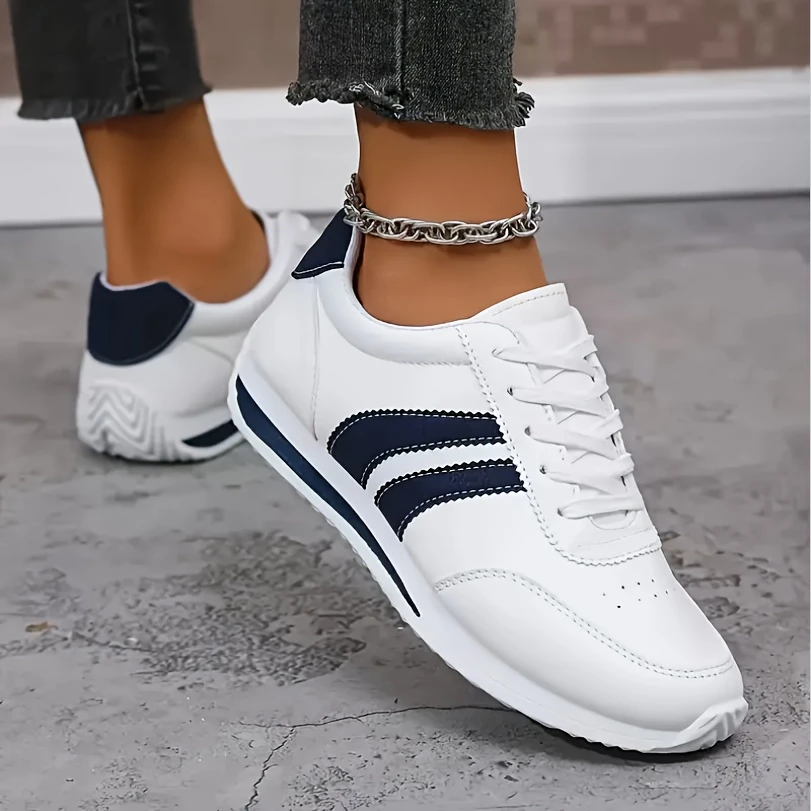 Damskie lekkie trampki modowe Wygodne, nie wsuwane koronkowe buty sportowe z amortyzowaną wkładką białą i design podeszwa Eva Odpowiednia na cały dzień noszenie butów sportowych Buty