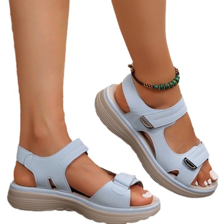 ✨[36-43]2025 novos sapatos de verão para mulher com sola grossa e sandálias casuais de velcro