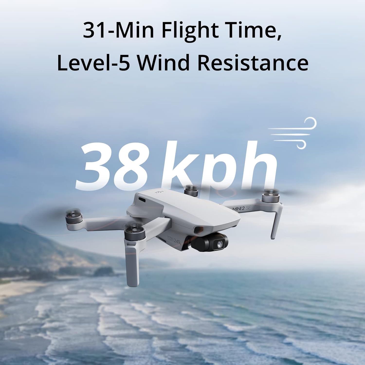 DJI Mini 2 SE Fly More Combo｜1/2.3-inch CMOS｜2.7K/30fps aerial photography｜3 batteries for 93 minutes of battery life｜10km O2 image transmission｜249g ultra-light and no registration required｜Includes charging butler｜Travel storage bag