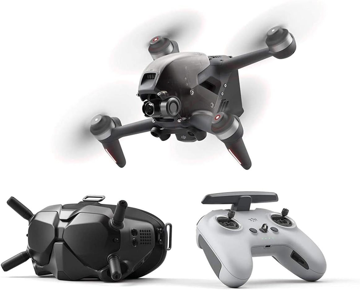 DJI FPV Combo Immersive Flight Kit｜4K/60fps Ultra Wide Angle｜150° First Person Perspective｜140km/h Top Speed｜O3 Image Transmission 20km｜FPV Goggles V2｜Cross Joystick｜Dual Battery Life｜Racing Aerial Photography All-in-One