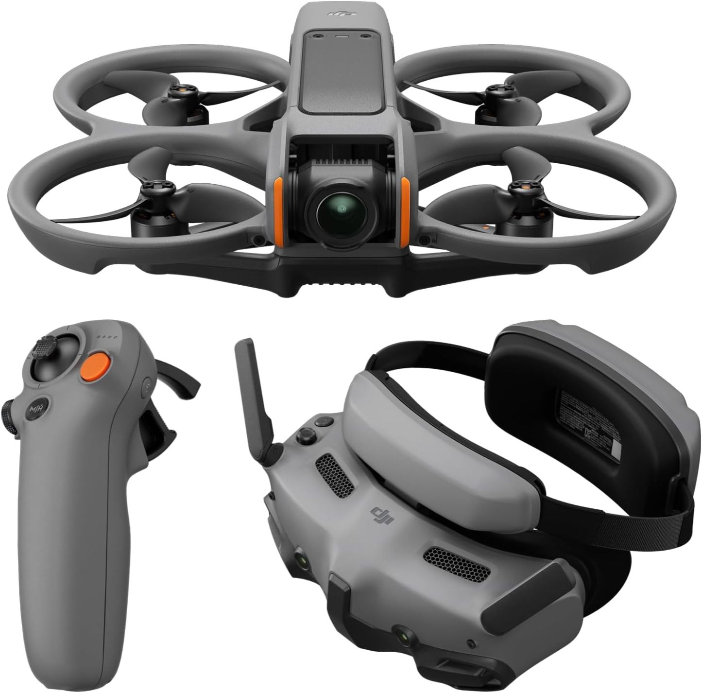 DJI Avata 2 Free Flight Kit｜1/1.3-inch Ultra-sensitive Camera｜4K/60fps Ultra-wide Angle｜O4 Image Transmission 10km｜46-minute Battery Life｜Sensing Control 2.0｜FPV Goggles｜Cross-Stick｜Three-Electricity Kit