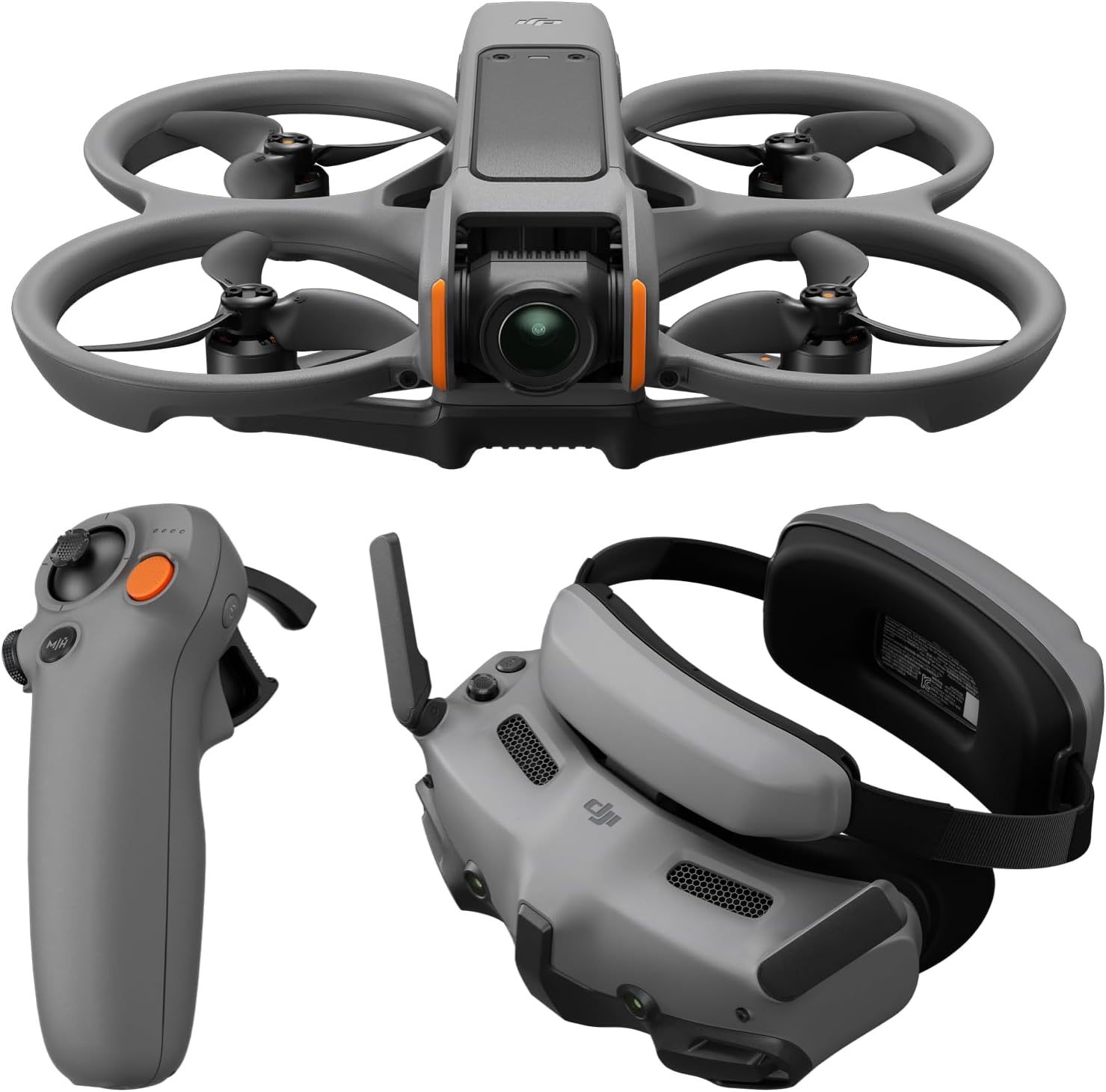 DJI Avata 2 Free Flight Kit｜1/1.3-inch Ultra-sensitive Camera｜4K/60fps Ultra-wide Angle｜O4 Image Transmission 10km｜46-minute Battery Life｜Sensing Control 2.0｜FPV Goggles｜Cross-Stick｜Three-Electricity Kit
