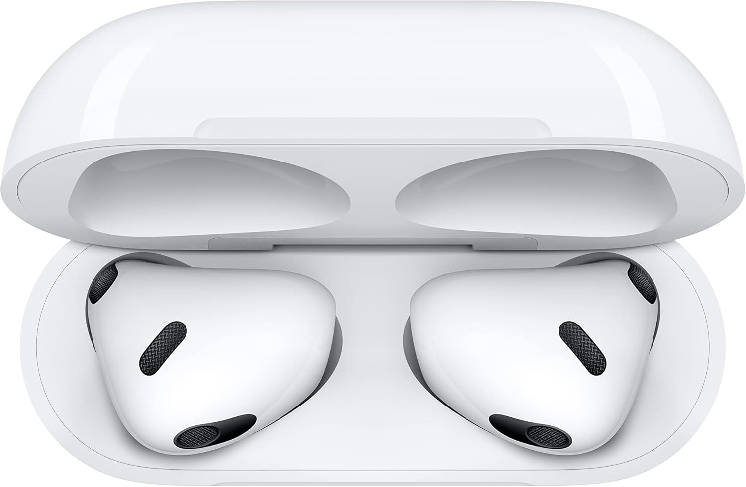 Apple AirPods (3rd generation)｜Spatial audio｜Adaptive EQ｜H1 chip｜30 hours of battery life｜MagSafe charging｜Sweat and water resistant｜Siri voice｜Seamless connection to Apple ecosystem