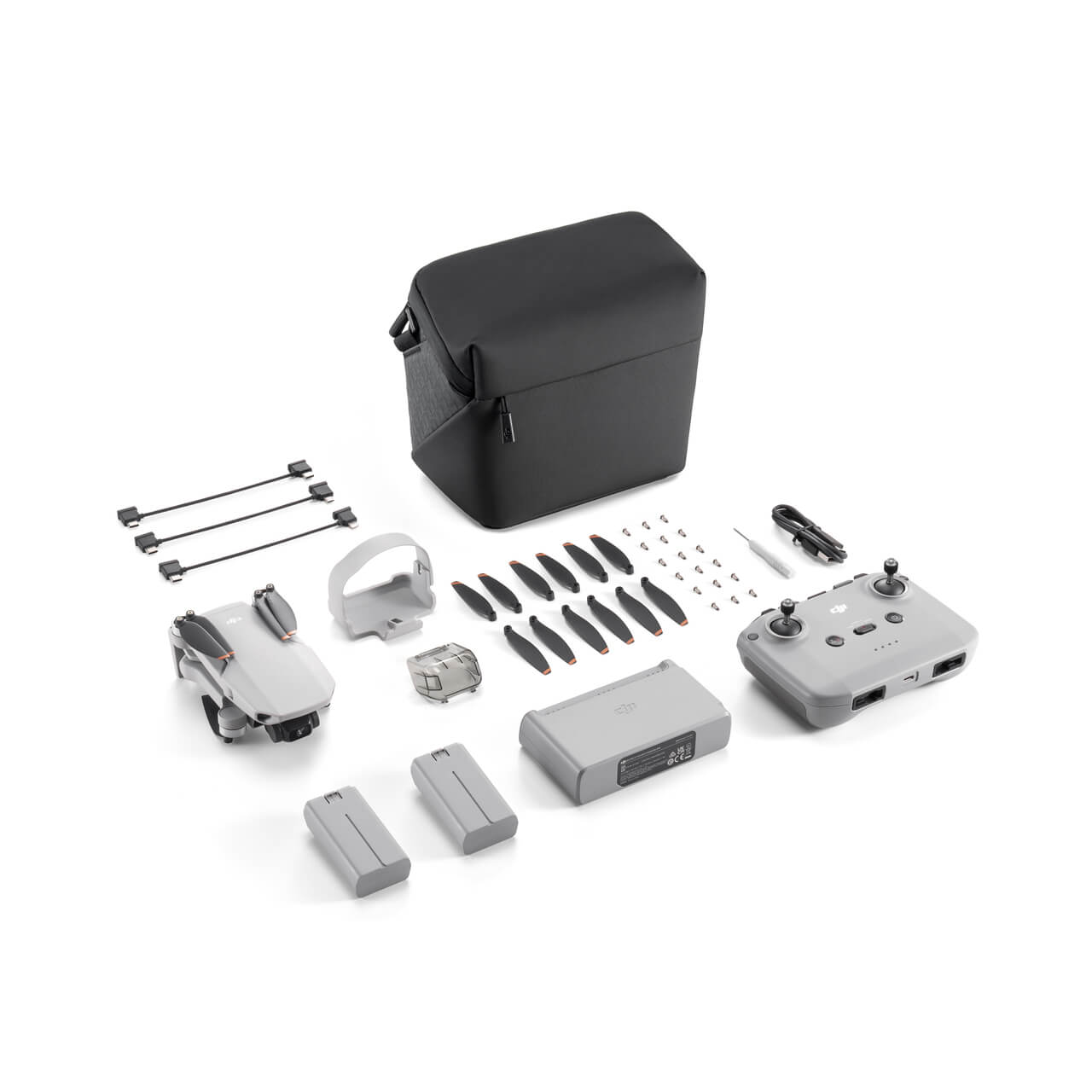 DJI Mini 2 SE Fly More Combo｜1/2.3-inch CMOS｜2.7K/30fps aerial photography｜3 batteries for 93 minutes of battery life｜10km O2 image transmission｜249g ultra-light and no registration required｜Includes charging butler｜Travel storage bag