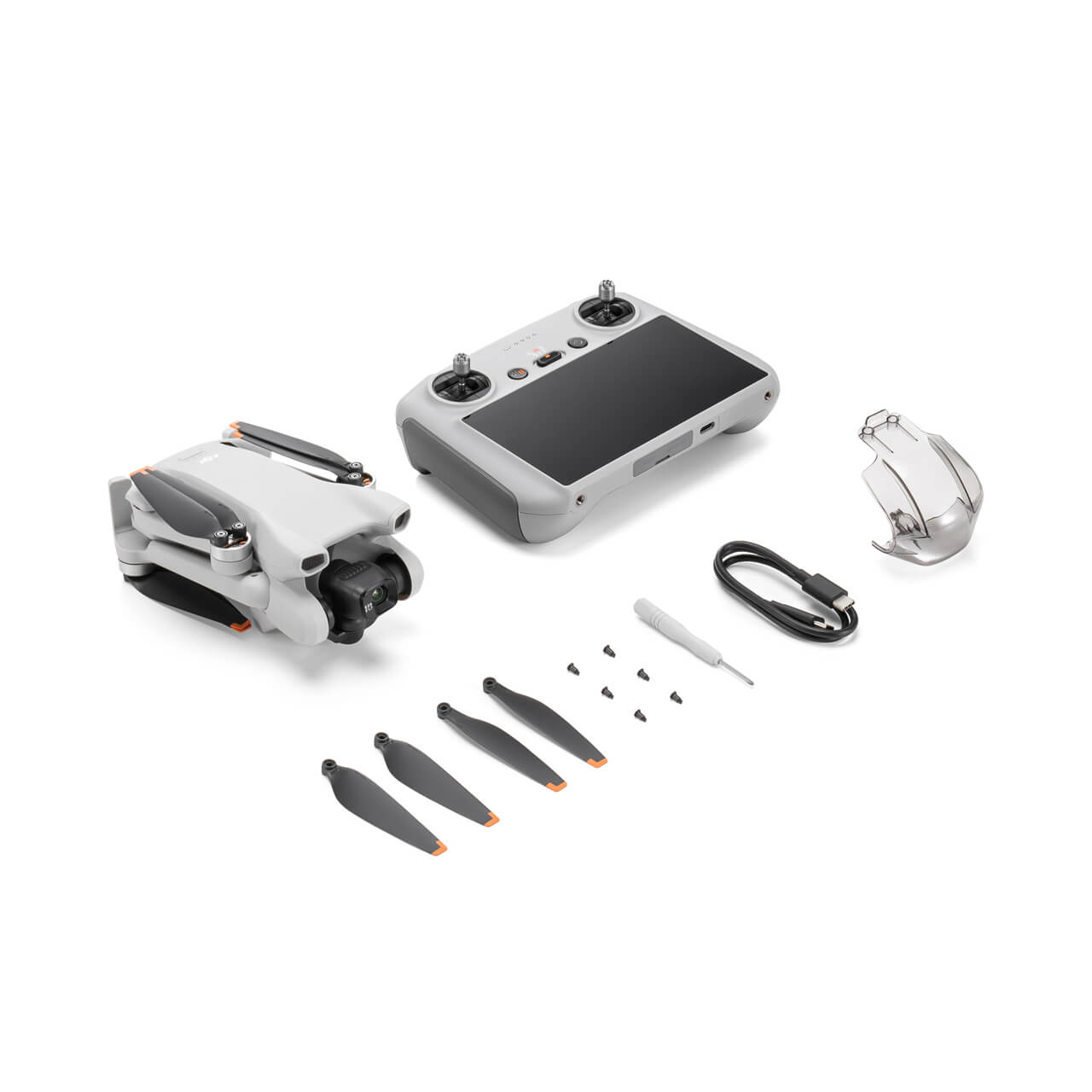 DJI Mini 3 Fly More Combo + DJI RC remote controller with screen｜1/1.3-inch large base｜4K/30fps lossless vertical shooting｜Three batteries for 114 minutes of battery life｜10km O2 image transmission｜249g ultra-light and no registration required｜Professiona