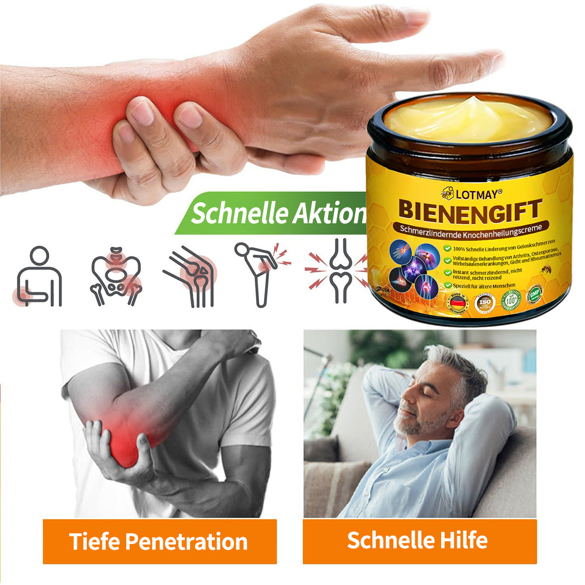 🐝🐝𝐋𝐎𝐓𝐌𝐀𝐘® 𝐁𝐢𝐞𝐧𝐞𝐧𝐠𝐢𝐟𝐭 𝐒𝐜𝐡𝐦𝐞𝐫𝐳𝐥𝐢𝐧𝐝𝐞𝐫𝐮𝐧𝐠𝐬-𝐊𝐧𝐨𝐜𝐡𝐞𝐧𝐡𝐞𝐢𝐥𝐮𝐧𝐠𝐬-𝐂𝐫𝐞𝐦𝐞(Speziell für ältere Erwachsene & DGOU empfiehlt)