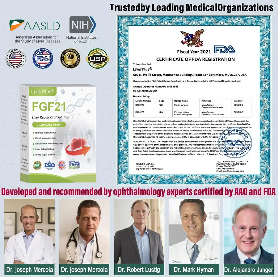 LiverPlus® FGF21 Liver Repair Oral Solution - Powerful Liver Support - Detox & Repair - Lowers Blood Sugar and Lipids