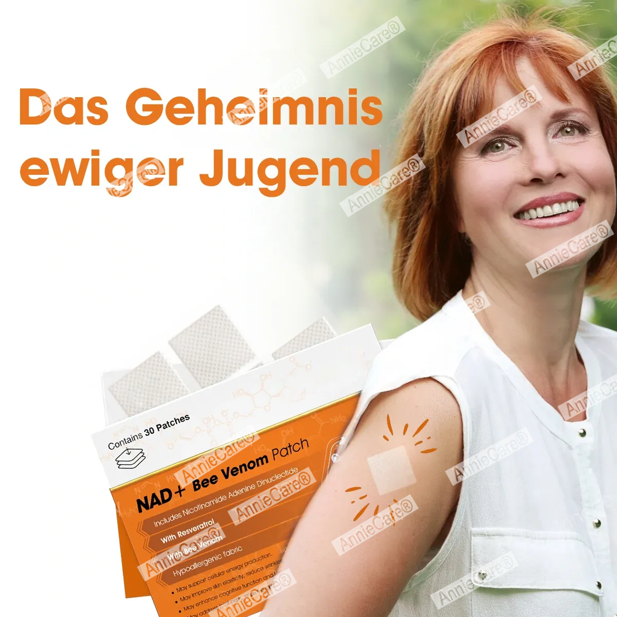 AnnieCare® NAD+⚡ Bienen-Gift Pflaster – Ultimative Hautverjüngung & Energie-Booster (Letzter Tag Rabatt: 70%)