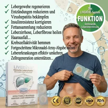 LIVERÊVE® Nano Microneedle Liver Support Patch - Powerful Liver Support - Detox & Repair - Lowers Blood Sugar and Lipids