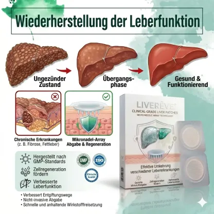 LIVERÊVE® Nano Microneedle Liver Support Patch - Powerful Liver Support - Detox & Repair - Lowers Blood Sugar and Lipids
