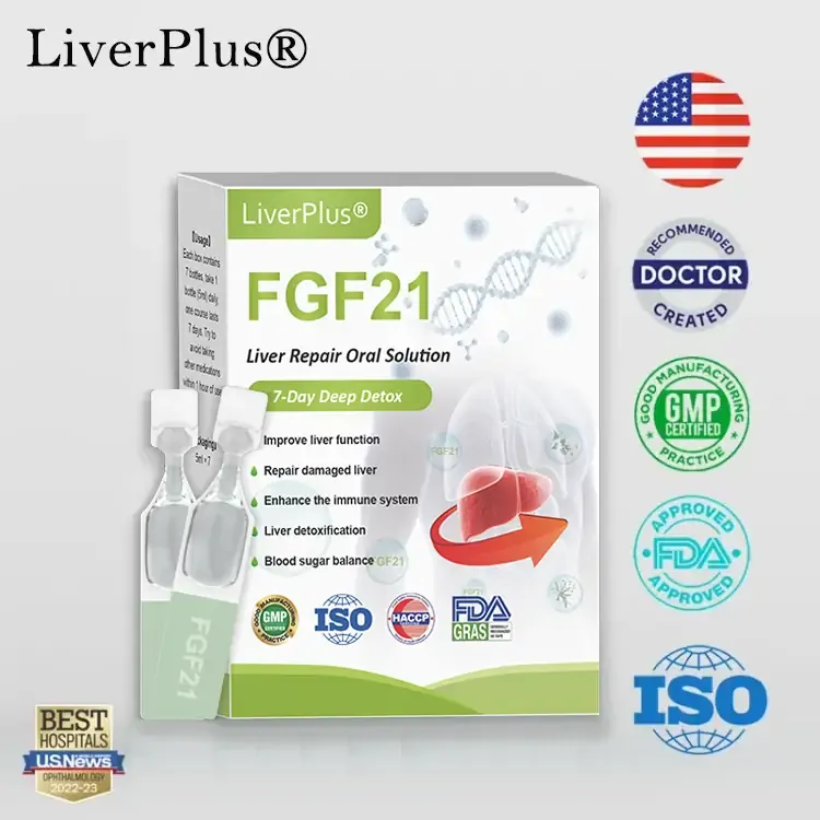 LiverPlus® FGF21 Liver Repair Oral Solution - Powerful Liver Support - Detox & Repair - Lowers Blood Sugar and Lipids