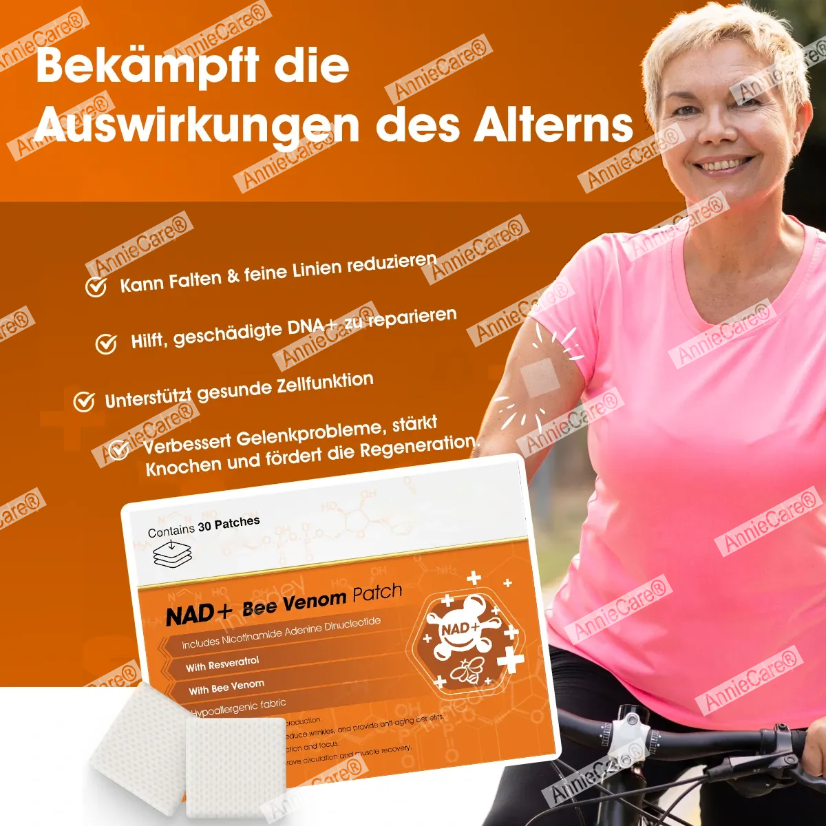 AnnieCare® NAD+⚡ Bienen-Gift Pflaster – Ultimative Hautverjüngung & Energie-Booster (Letzter Tag Rabatt: 70%)