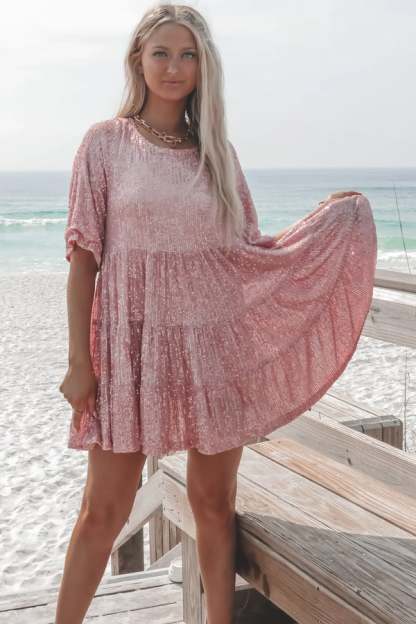 Ultima zi 75%-✨Sequin Baby Doll Dress Ultima zi 50%-✨Sequin Baby Doll Dress