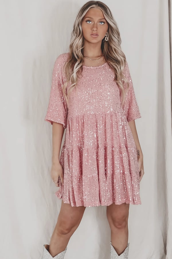Ultima zi 75%-✨Sequin Baby Doll Dress Ultima zi 50%-✨Sequin Baby Doll Dress