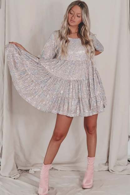 Ultima zi 75%-✨Sequin Baby Doll Dress Ultima zi 50%-✨Sequin Baby Doll Dress
