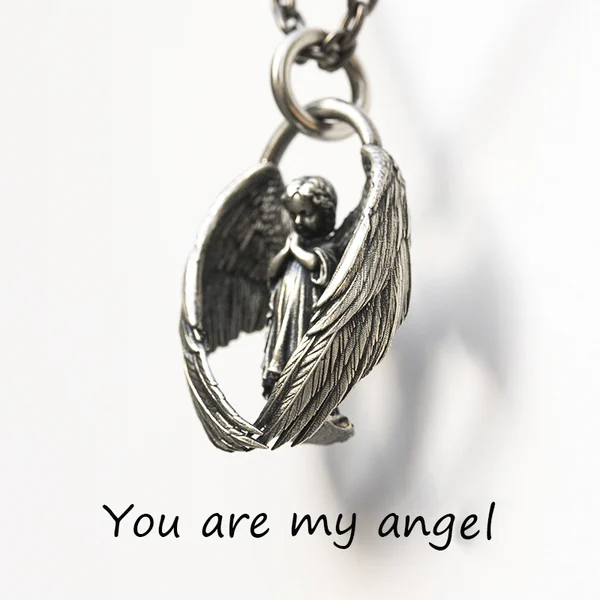 🔥 49% OFF🔥 - Colar com pingente de anjo orando - Você é meu anjo