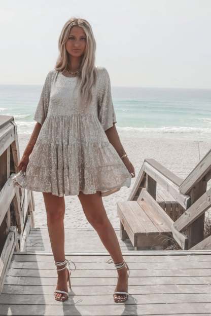 Ultima zi 75%-✨Sequin Baby Doll Dress Ultima zi 50%-✨Sequin Baby Doll Dress