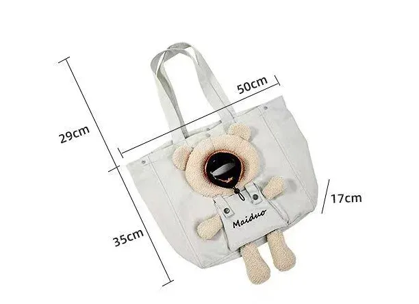 🔥Promoção com 49% de desconto🔥HD Bolsa de ombro para cães e gatos Bolsa de mão para transporte de gatos ao ar livre em forma de urso fofo, suprimentos portáteis para animais de estimação