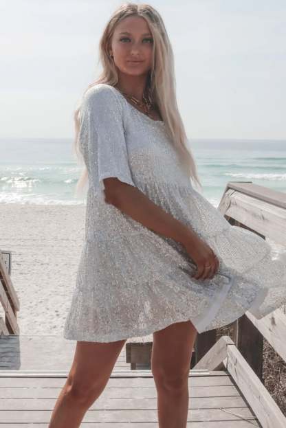 Ultima zi 75%-✨Sequin Baby Doll Dress Ultima zi 50%-✨Sequin Baby Doll Dress