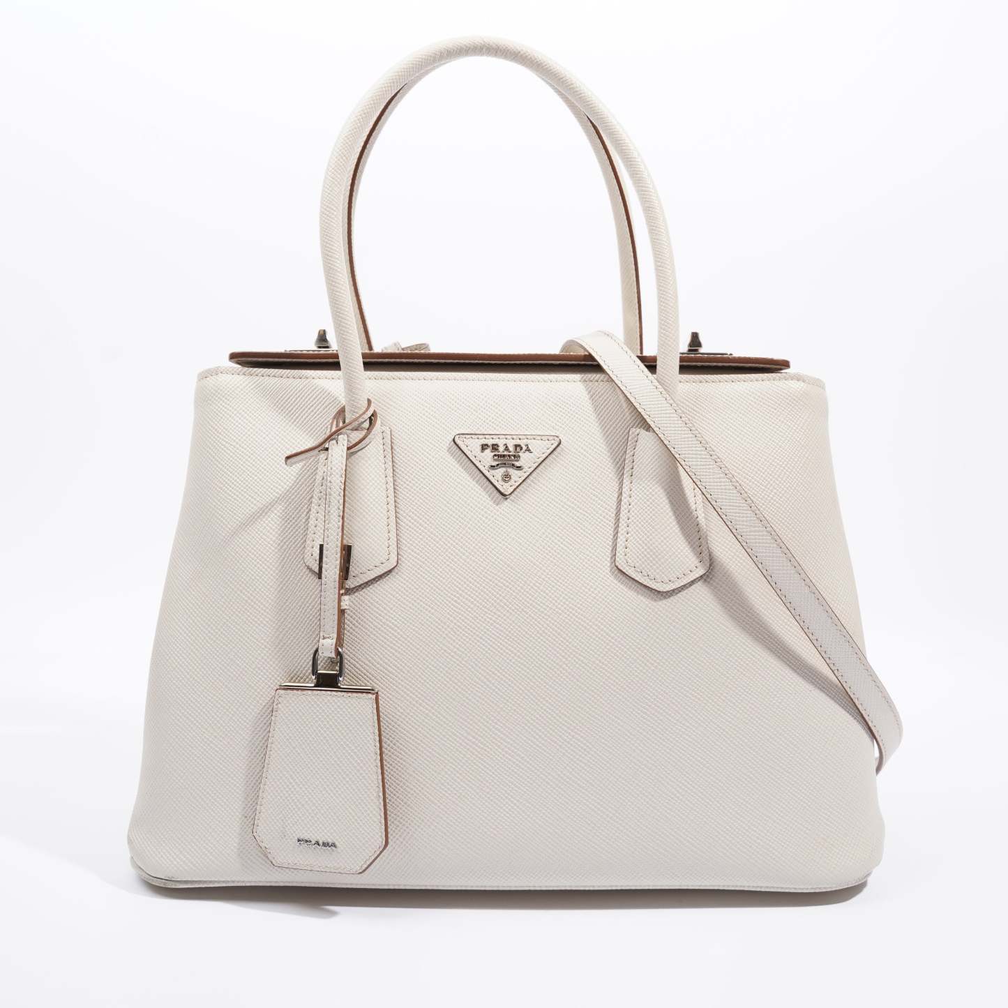 Чанта Prada Turnlock от кожа Saffiano