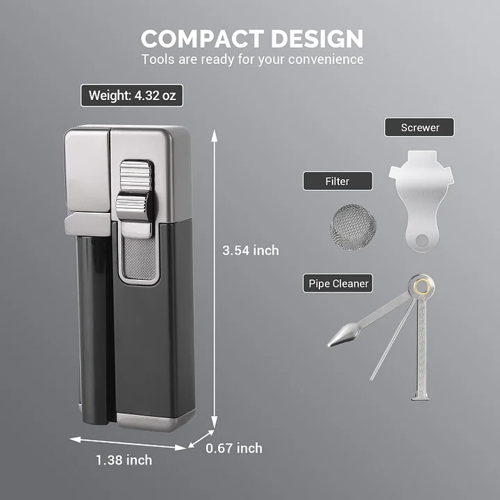 YUSUD Set 2 in 1 accendini portatili per tubi in metallo