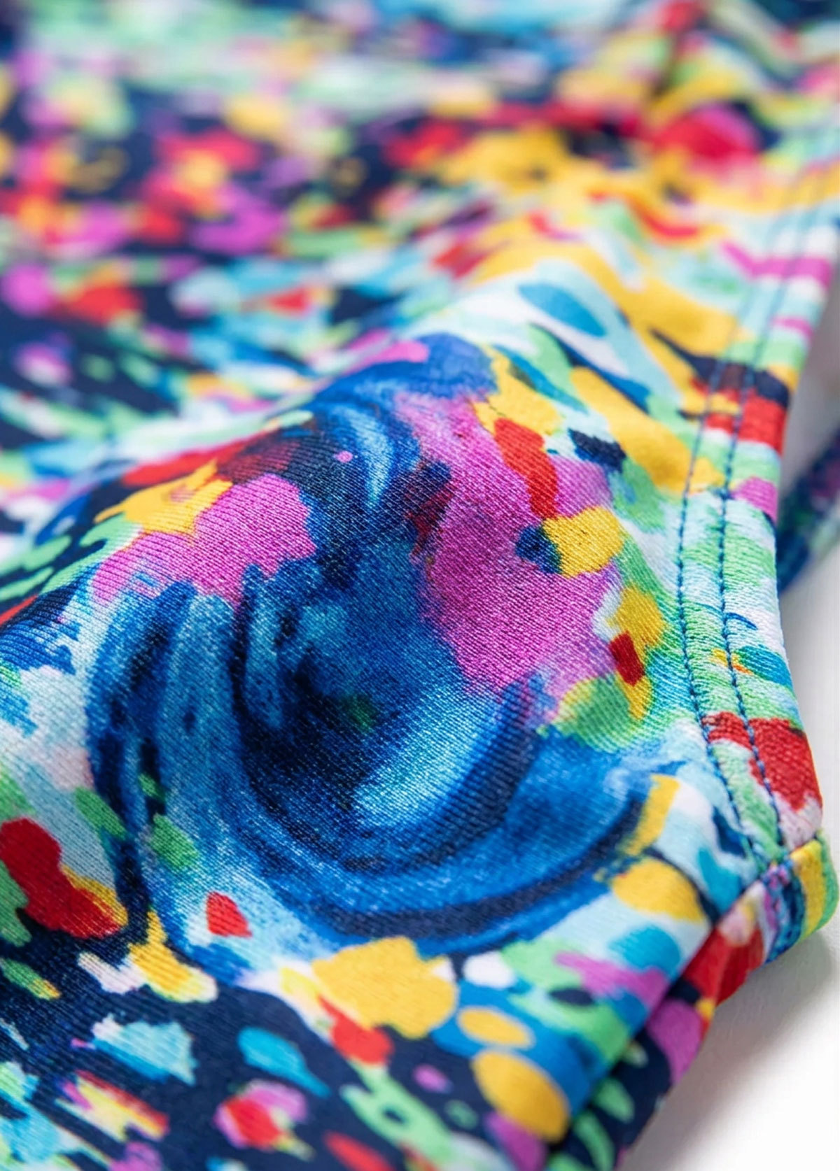 Multi Color Graphic Wrap Tummy Control Swimsuit