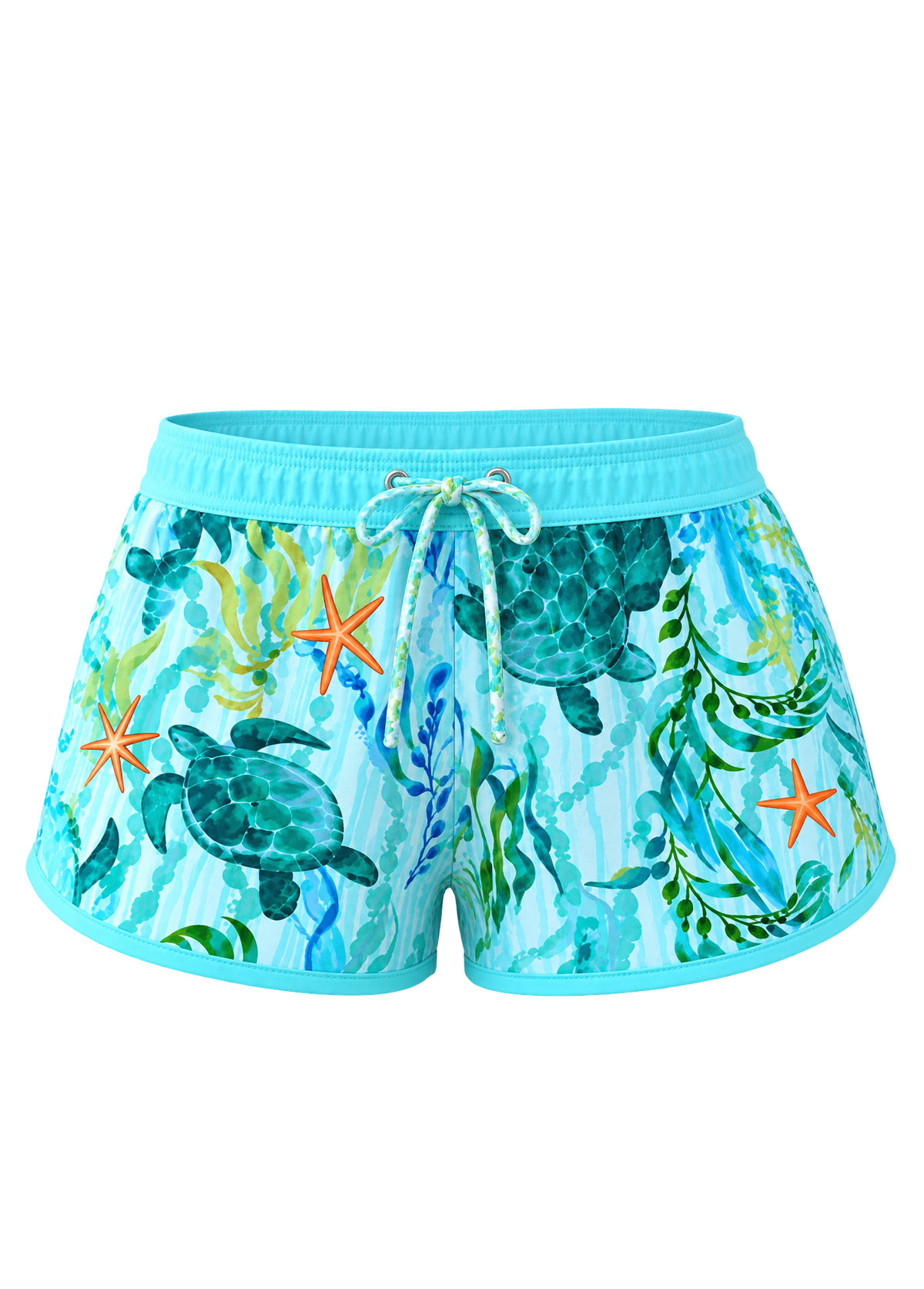 Ocean Turtle Print Swim Shorts