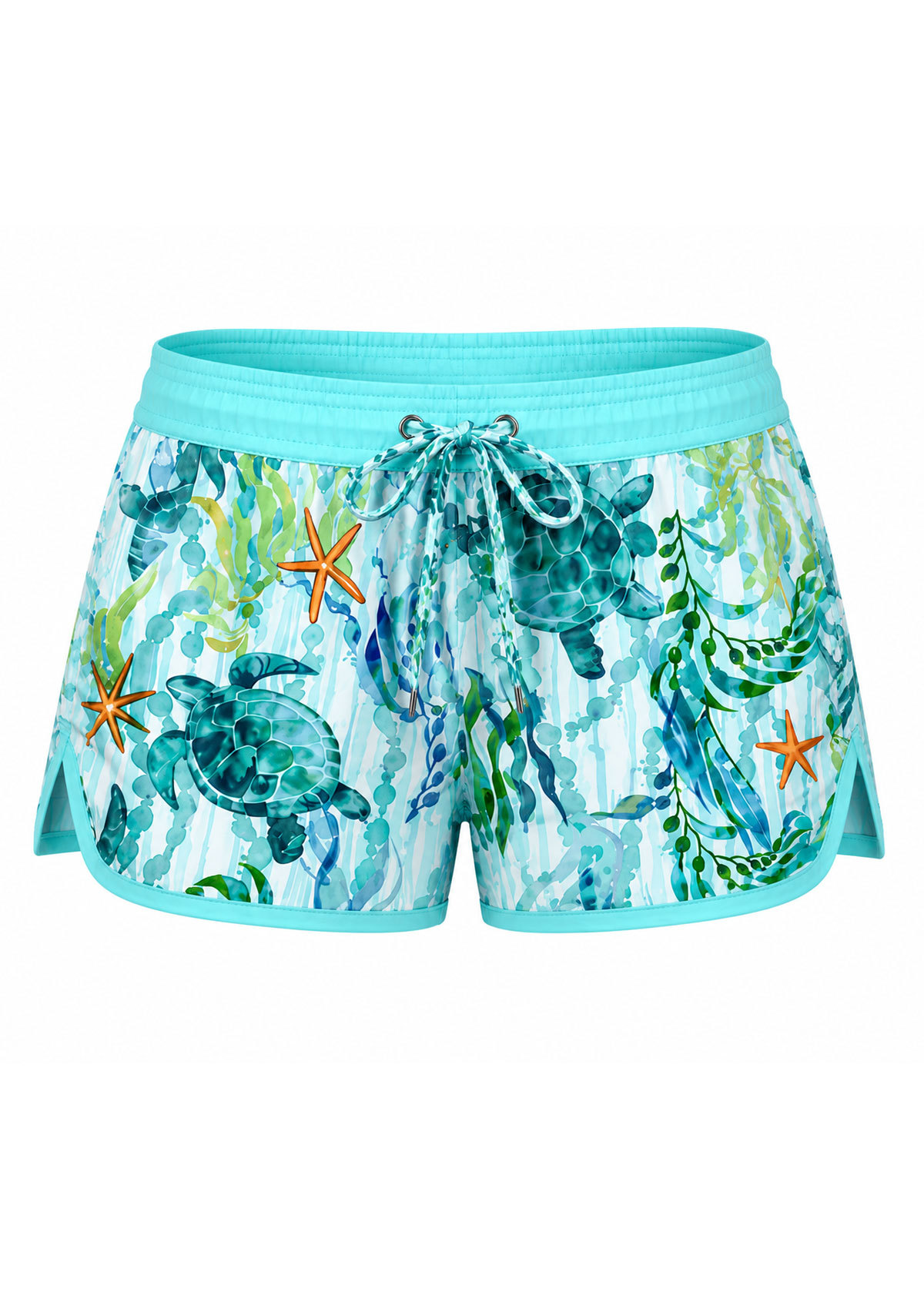 Sea Turtle Print Swim Shorts