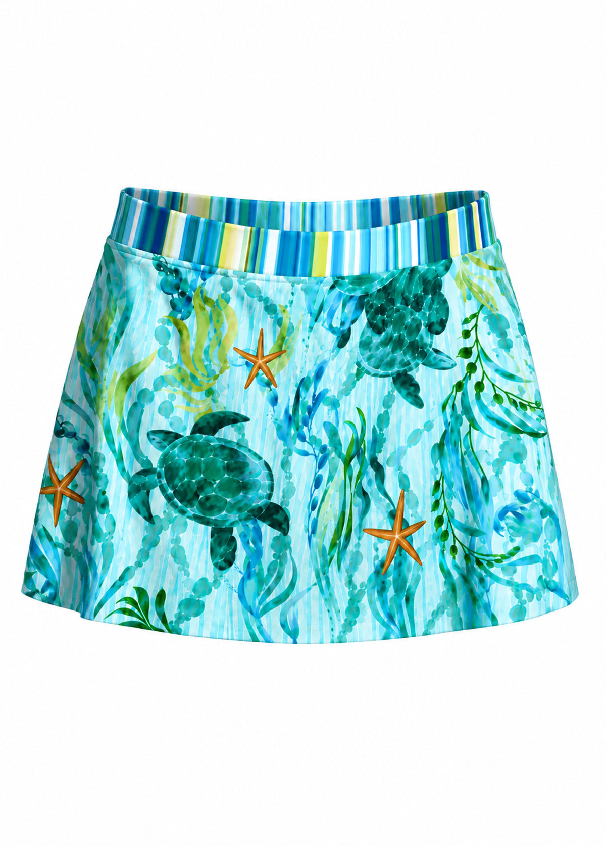 Sea Turtle Print Swim Skirt