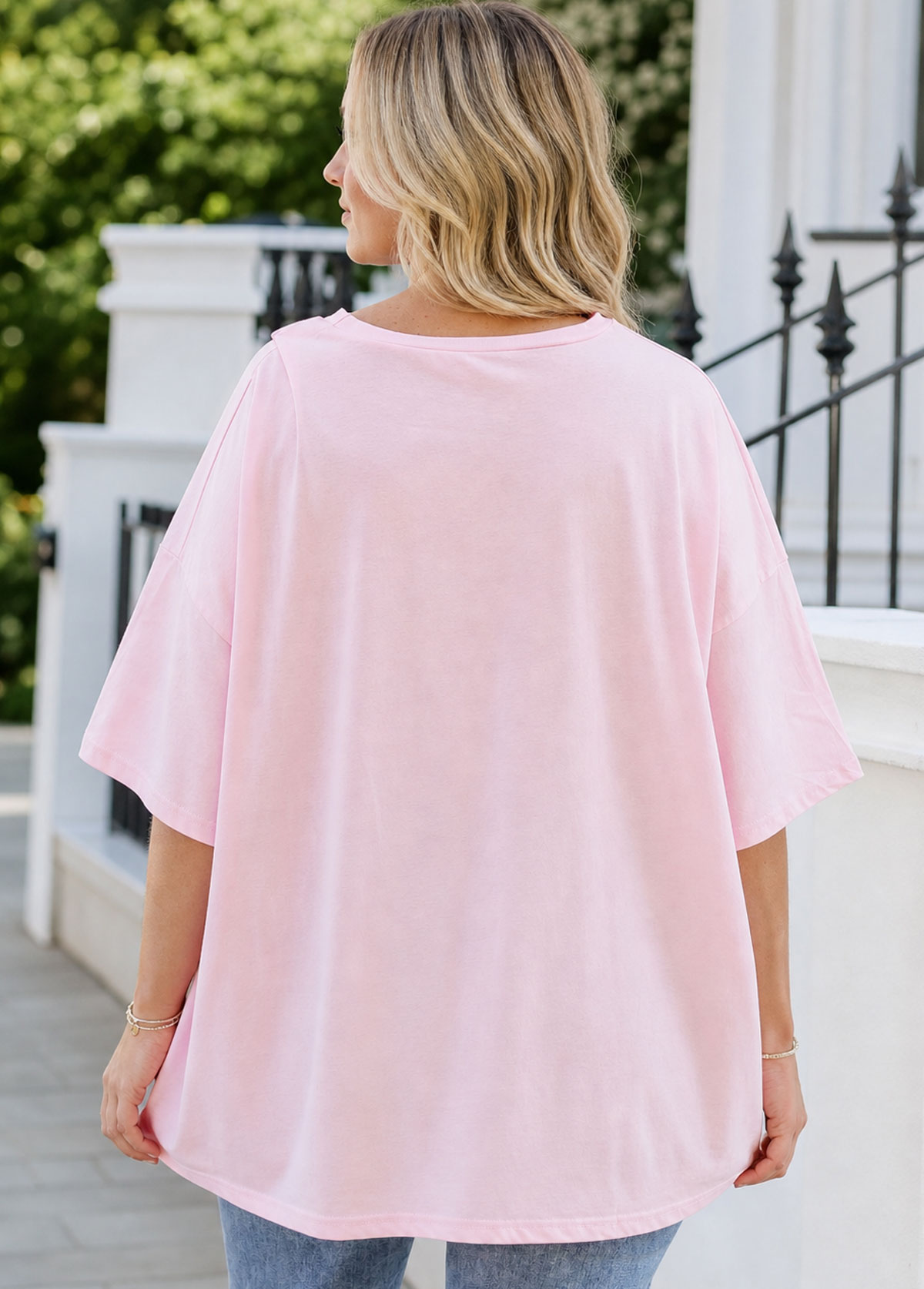 Pink Coquette Halloween Bow Ghost Oversized Short Sleeve T‑Shirt