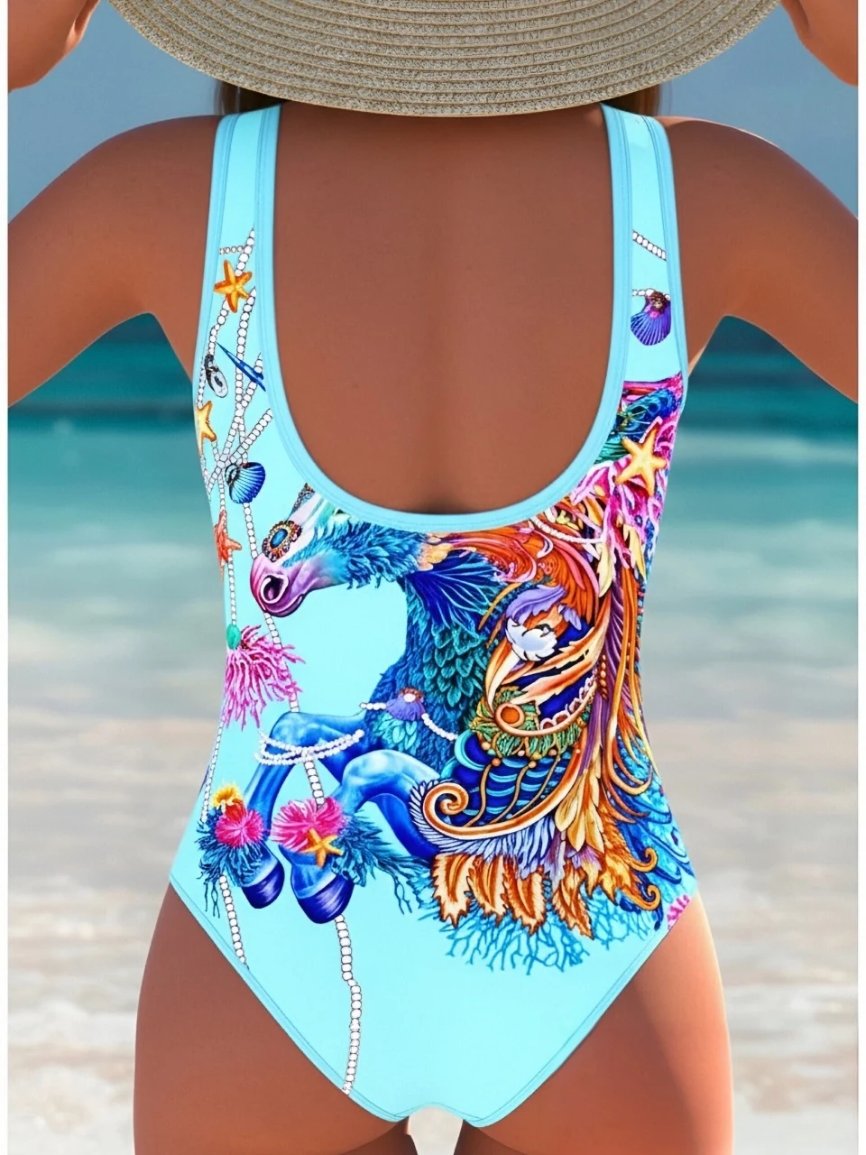   Art Printed   Piece Swimwear