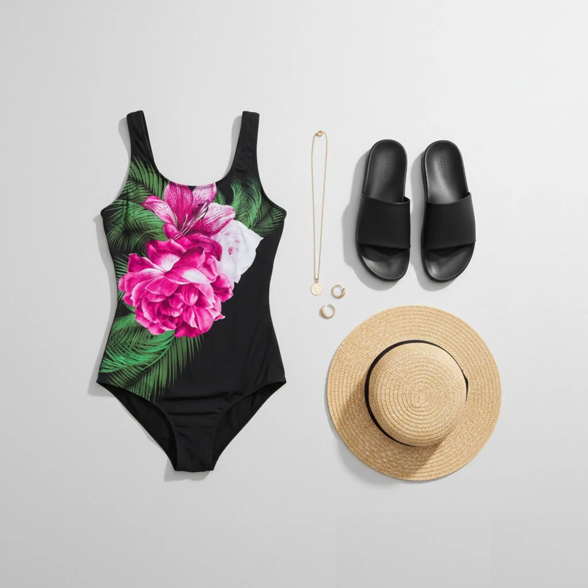 Floral Print Tummy Control One-Piece