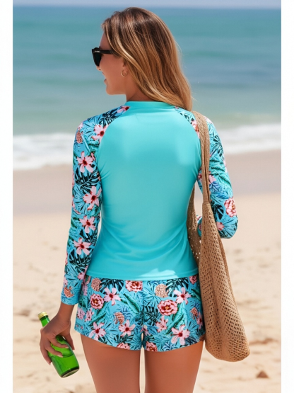 Patchwork Floral Print  Tankini Set